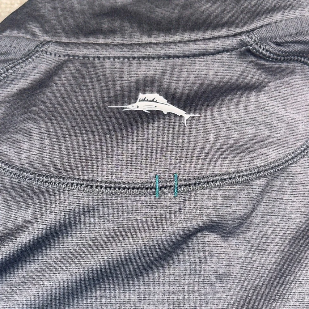 Tommy Bahama Mens Gray Heather Quarter Zip Pullover Performance Shirt Large L